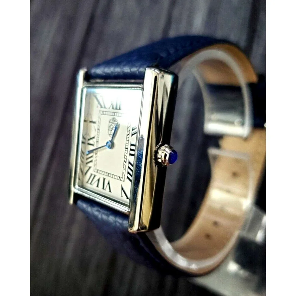 Pierre Lucerne 1888 Classic Swiss Inspired Vintage‎ Styling Mens Watch Blue Band